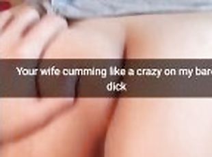 Your cheating wife moaning on my bare cock like cheap slut! -Cuckol...