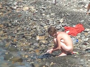 payudara-besar, orang-telanjang, di-tempat-terbuka, ibu, kamera, pantai, pengintipan, berpayudara-besar, payudara-kendor