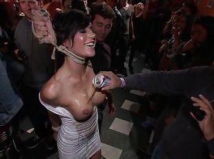 Horny Brunette in a Wild BDSM Party