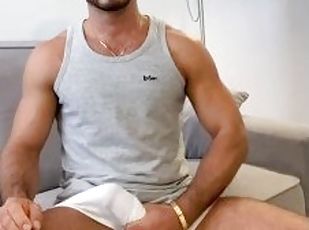 pénis-grande, gay, punheta, sozinho, branco, roupa-interior