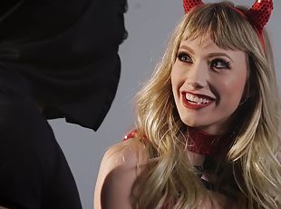 Ivy Wolfe fucked while dressed in the devil latex outfit and high h...