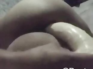 Depress and Lonely Big Booty Teen Can't take a 8 inches Fat Dildo C...