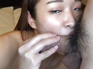 asiatique, japonais, fellation-profonde, brunette
