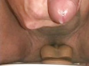 Solo Anal Orgasm after these 2 massive cumshots while riding the di...