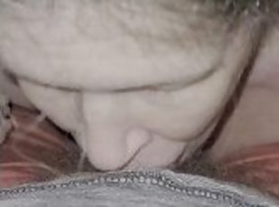 amatør, blowjob, cumshot, par, slave, pov, cum, pikk, små-pupper, suging