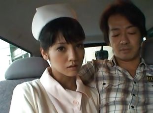 asiatisk, sygeplejerske, pikslikkeri, hardcore, japans, spiller, par, bil, knepning-fucking, påklædt-sex