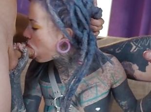 heavy tattoo girl ANUSKATZZ / DAP, ANAL, swallow, gape, prolapse, s...