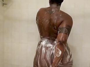 cul, amateur, black, belle-femme-ronde, butin, fétiche, solo