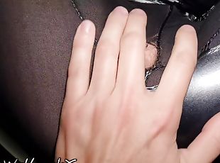 Shinywetlookx - Shiny Wetlook Leather Leggings Wet Pussy Sound Fing...