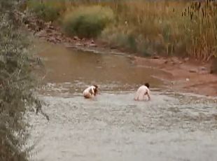 Renee Zellweger Swimming in The Creek