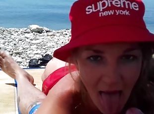 Public blowjob outdoor on a nudist beach. Russian Slut nudist girl. Supreme