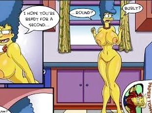 The Simpsons - Marge Erotic Fantasies - 2 Big Cocks In Both Holes D...