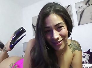 røv, store-patter, amatør, fødder, webcam, fetish, solo, brunette, tatovering, høje-hæle