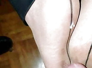 masturbation, amateur, ejaculation-sur-le-corps, maison, secousses, ejaculation, cuir