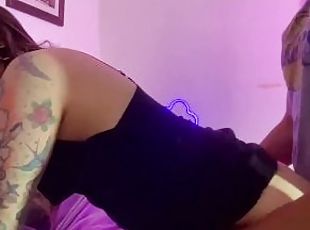 Cute trans girl with big ass gives blowjob and moans in anal - Full video on OF/EMMAINK13