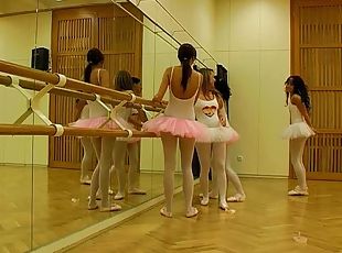 Lesbian ballerinas take time off practice for a pussy toying session