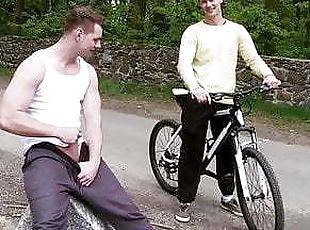 in-afara, public, anal, gay, biciclist