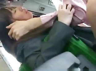 Innocent Teen groped to orgasm on a bus