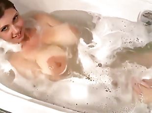 arsch, baden, groß-titten, nippel, schön, dusche, saggytits