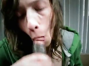 Twink eats black cum