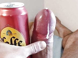 Beer can masturbation and cumshot