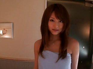 Asian brunette gives the most stunning blowjob of her career