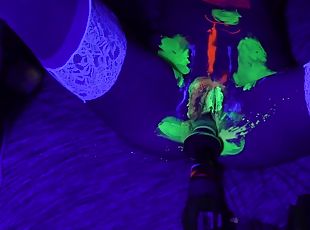 Playing with glow paint Having contracting orgasms with a surprise ending!