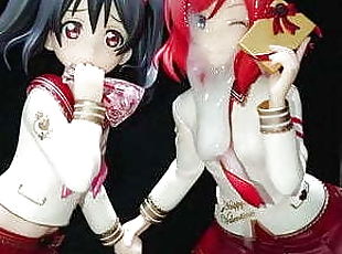 Yazawa Nico & Nishikino Maki figure bukkake