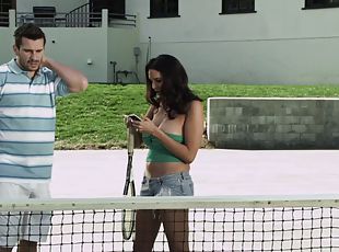 Missy Martinez falls to her tennis game buddy and fuck hardcore