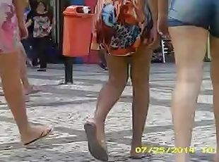 en-plein-air, amateur, cam, voyeur, belle, attrapée, caché, jambes