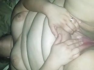 Depraved obese bitch pleases herself with fingering