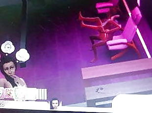 Succubus sim fucking a human sim in a massage chair 