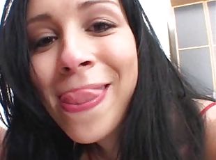 Cute Ana blows a dick and gets her vagina licked at the same time