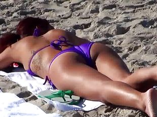 Sweet Nikki Chase In Purple Bikini Exposes Her Nice Ass Outdoors