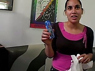 Indian hussy gives a great handjob to some dude in the office