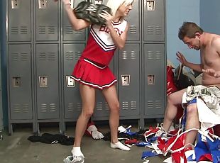Tessa Taylor the cheerleader gives rough handjob