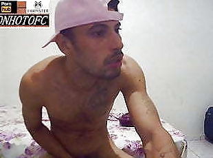amatör, gigantisk-kuk, gay, avrunkning, brasilien, webbkamera, muskulös, twink, kuk