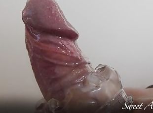 Close up quickshot Fleshlight on fat cock