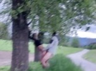 Running Milf fucked stranger Outdoor in the Wood