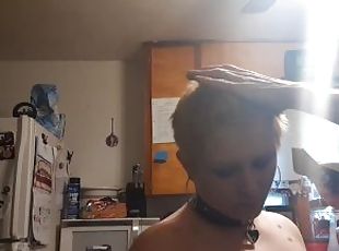 Baldbabey gets a haircut in lingerie