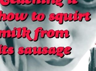 Teaching the pig how to squirt milk from its sausage ITS MY VOICE P...