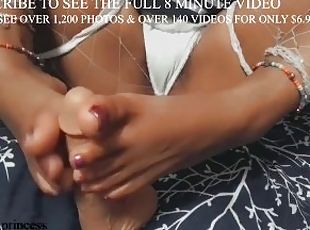 EBONY GODDESS LIA SHOWS OFF FEET AND GIVES DILDO A FOOT JOB  - SEE ...