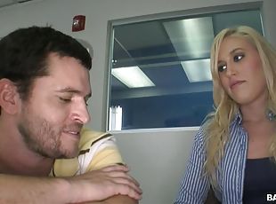 Sexy Blonde Gets her Pink Pussy Drilled In A Job Interview