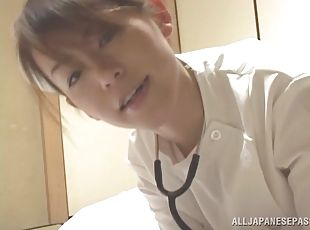 asiático, enfermera, hardcore, japonés, medias, uniforme