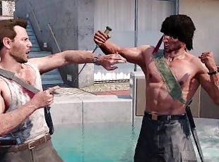 Rambo & John McClane in an Intense Hot Tub Fight