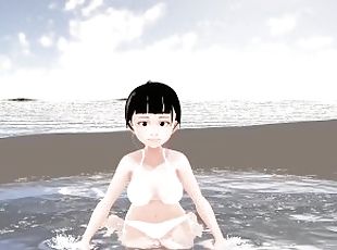 azijski, animacija, hentai, bikini, beli