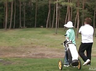 aasialainen, amatööri, kypsä, japanilainen, golf