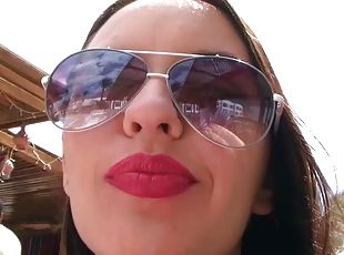 Hot Lips Brunette in Sexy Outdoor Video