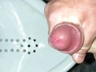 Almost Caught jerking off in front of the urinal because of the cam...