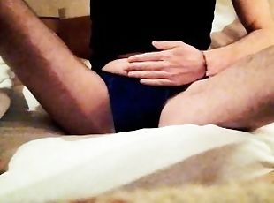 Horny guy and his dildo in a night solo